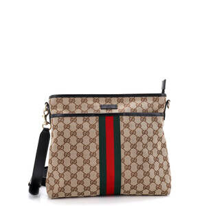 Gucci Front Pocket Web Messenger Gg #222365G12B